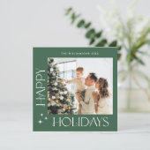 エレガントなミニマリストのクリスマスグリーティング 3 枚の写真 シーズンカード (スタンド正面)