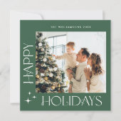 エレガントなミニマリストのクリスマスグリーティング 3 枚の写真 シーズンカード (正面)