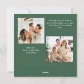 エレガントなミニマリストのクリスマスグリーティング 3 枚の写真 シーズンカード (裏面)