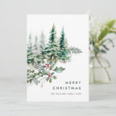 エレガントなミニマリストのクリスマスピン ツリーのグリーティング シーズンカード (スタンド正面)