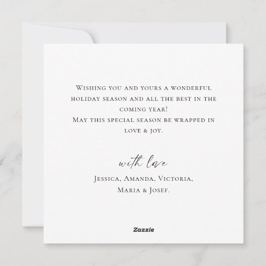 エレガントなミニマリストのクリスマスピン ツリーのグリーティング シーズンカード (裏面)