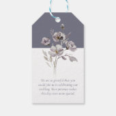 エレガントなミニマリストのダスティグレーの水彩画　サンキュー ギフトタグ (裏面)