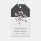 エレガントなミニマリストのダークグレー、水彩画の「ありがとう」 ギフトタグ (裏面)