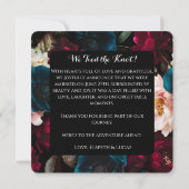 エレガントなミニマリストのブラックとフラワーのウェディング セーブザデート (裏面)