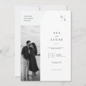 エレガントなミニマリストの写真結婚式招待状 招待状 (正面)