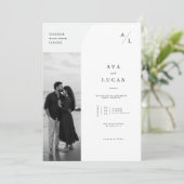 エレガントなミニマリストの写真結婚式招待状 招待状 (スタンド正面)