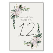 エレガントなミニマリストの冬のリース ホワイト グリーン テーブルナンバー (裏面)