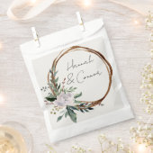 エレガントなミニマリストの冬のリース ホワイト グリーン フェイバーバッグ (クリップ留めされた状態)