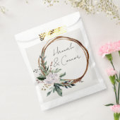 エレガントなミニマリストの冬のリース ホワイト グリーン フェイバーバッグ (封をした状態)