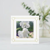 エレガントなミニマリストの白と金の結婚式の写真 案内状 (スタンド正面)