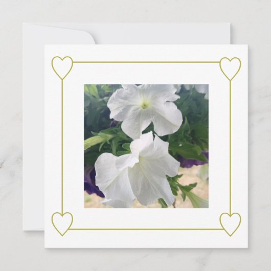 エレガントなミニマリストの白と金の結婚式の写真 案内状 (正面)