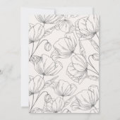 エレガントなミニマリストの花をモチーフにした結婚式の招待状 招待状 (裏面)