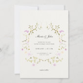 エレガントなミニマリストの花フレーム結婚式招待状 招待状 (正面)