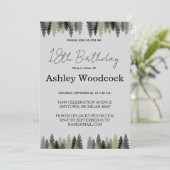 エレガントなミニマリストの誕生日招待状 招待状 (スタンド正面)