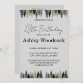 エレガントなミニマリストの誕生日招待状 招待状 (正面/裏面)