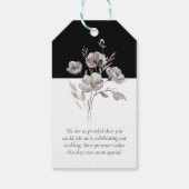 エレガントなミニマリストの黒、水彩　ありがとう ギフトタグ (裏面)