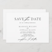 エレガントなミニマリストのSave the date水平 招待状 (正面/裏面)