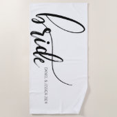 エレガントなミニマリストビーチウェディングタオル ビーチタオル (正面)