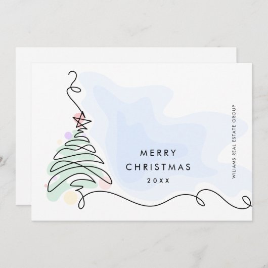 エレガントなミニマリスト企業のクリスマスグリーティング シーズンカード (正面/裏面)
