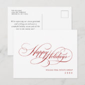 エレガントなミニマリスト企業のクリスマスホリデー ポストカード (正面/裏面)