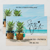 エレガントなミニマリスト、トロピカルビーチ セーブザデート (正面/裏面)