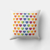 エレガントなミニマリスト レインボー ハート デザイン クッション (裏面)