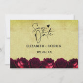 エレガントなミニマリスト, 赤いバラ, ヴィンテージ セーブザデート (正面)