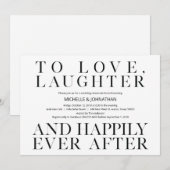 エレガントなミニマリズムの結婚式リハーサルディナー 招待状 (正面/裏面)