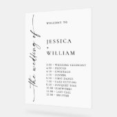 エレガントなミニマルなウェルカムウェディングデイタイムライン アクリルサイン (傾斜)