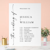 エレガントなミニマルなウェルカムウェディングデイタイムライン アクリルサイン (ウェディング)