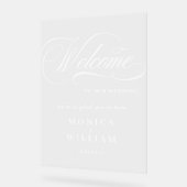 エレガントなミニマルなウェルカムウェディング アクリルサイン (傾斜)