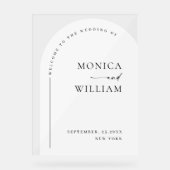 エレガントなミニマルなウェルカムウェディング アクリルサイン (正面)