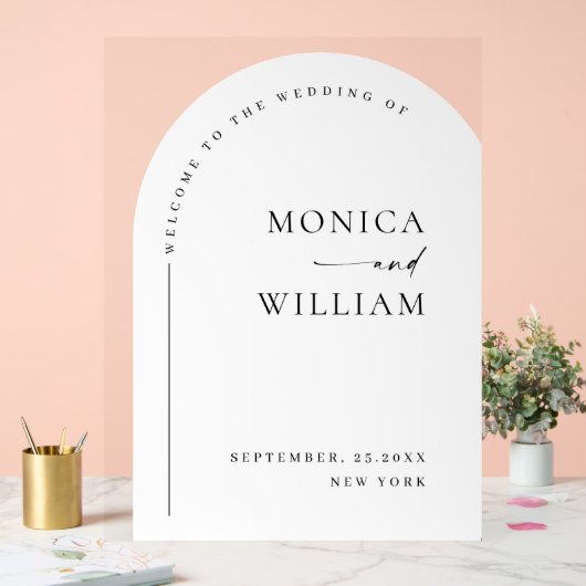 エレガントなミニマルなウェルカムウェディング アクリルサイン (ウェディング)