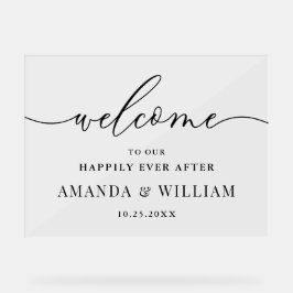 エレガントなミニマルなウェルカムウェディング アクリルサイン
