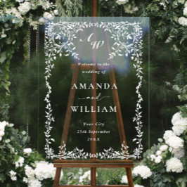 エレガントなミニマルなウェルカムウェディング アクリルサイン