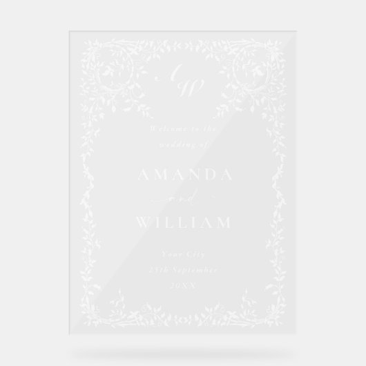 エレガントなミニマルなウェルカムウェディング アクリルサイン (正面)