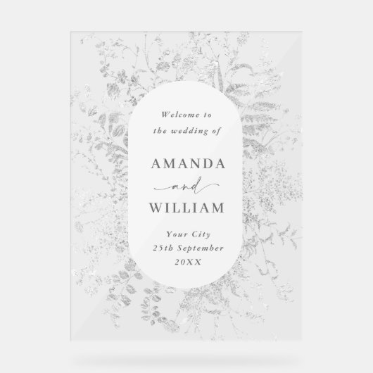 エレガントなミニマルなウェルカムウェディング アクリルサイン (正面)