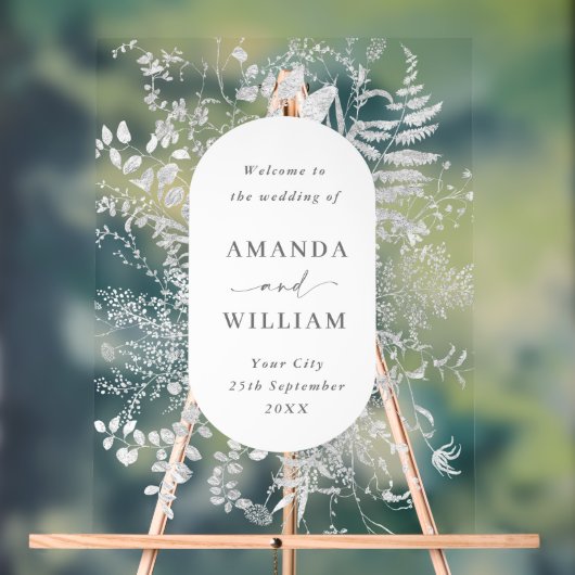 エレガントなミニマルなウェルカムウェディング アクリルサイン (ニュートラル)