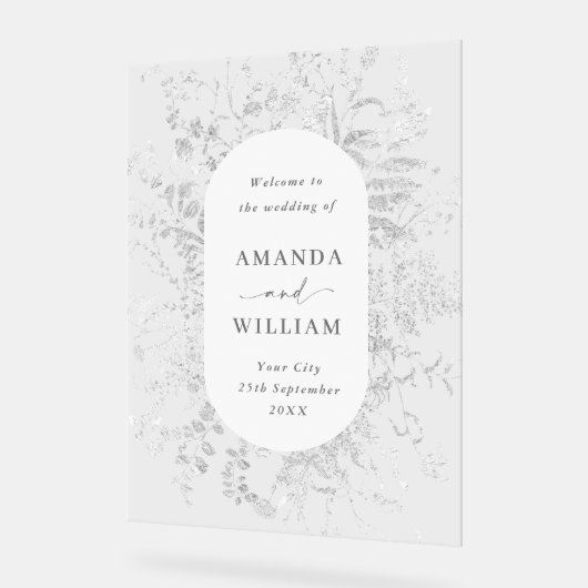 エレガントなミニマルなウェルカムウェディング アクリルサイン (傾斜)