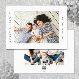 エレガントなミニマルなクリスマスグリーティングフォト シーズンカード