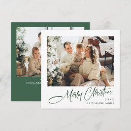 エレガントなミニマルなクリスマスグリーティング 2 フォト シーズンカード
