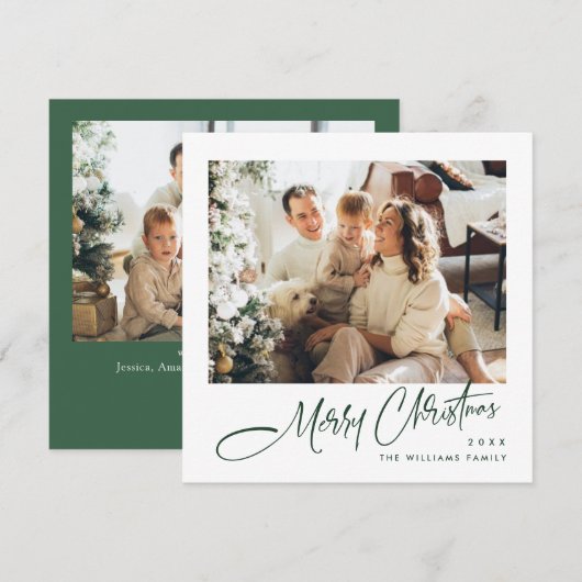エレガントなミニマルなクリスマスグリーティング 2 フォト シーズンカード (正面/裏面)