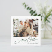 エレガントなミニマルなクリスマスグリーティング 2 フォト シーズンカード (スタンド正面)