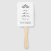 エレガントなミニマルなバーンウェディングプログラム ハンドファン (正面)