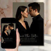 エレガントなミニマルな写真ウェディングアナウンスメント セーブザデート