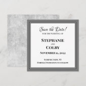 エレガントなミニマルな結婚式の招待状(Save the Date) 招待状 (正面/裏面)