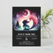 エレガントなミニマルねこ誕生日 招待状 (スタンド正面)