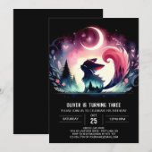 エレガントなミニマルねこ誕生日 招待状 (正面/裏面)