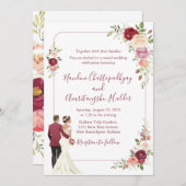 エレガントなミニマルウェディング招待状テンプレート セーブザデート (正面/裏面)