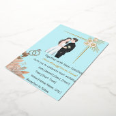 エレガントなミニマルウェディング招待状テンプレート 箔招待状 (回転した状態)